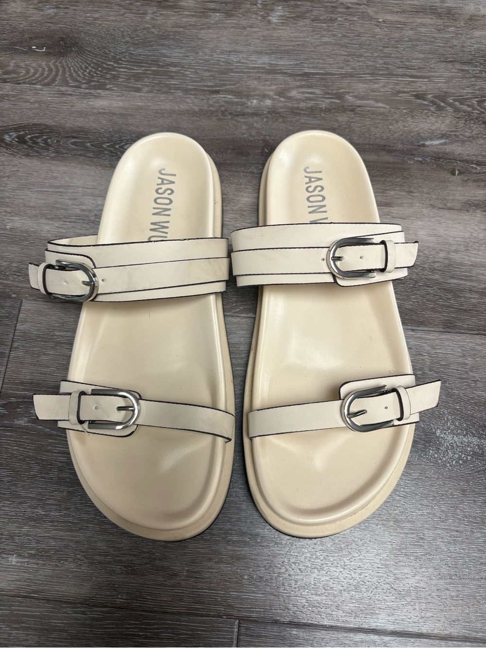 Jason Wu Rhonda Sandals Cream Dual-Strap design Buckle Closures Women’s Size 7